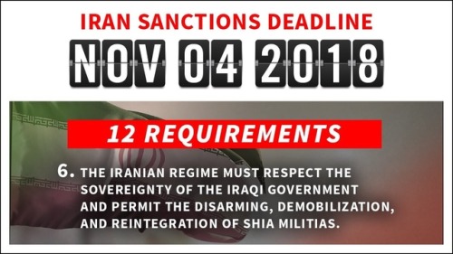 With six days to go before the sanctions deadline, this is the 6th requirement for Iran’s regime to 