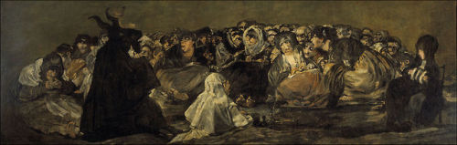 julianemilian0: Witchcraft paintings by Francisco Goya:-Witches’ Flight (1797-98)-Witches’ Sabbath (