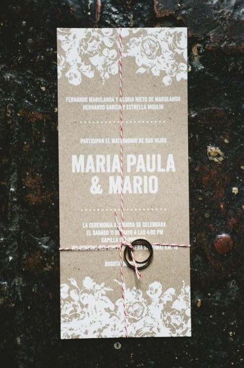 Wedding invite designed by me. White ink silkscreened on kraft board.