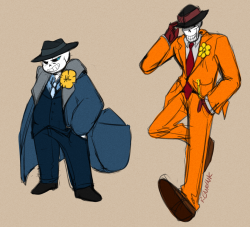 renrink:  More designs for the ut underboss AU! Shamelessly stole @blackaerin ’s design for underboss!Sans because I absolutely fell in LOVE with how she draw him in blue like NNGHH. YES TIS A THING NOW THANK YOU V MUCH. Also I adore her design of