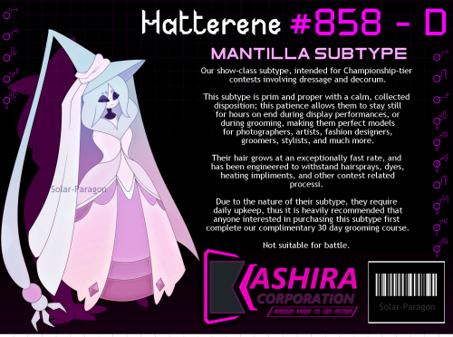 crowned-grimmsnarl: Another of KashiraCorp’s Hatterene subtypes, this one built for contests a