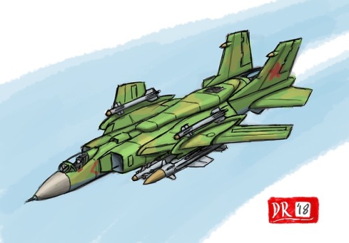 Early-generation Swing-wing Fighter Jet Concept