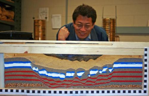 Fourth of July geology!A classic technique used to understand how rock layers fold and fault is illu