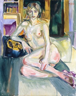 dappledwithshadow:  Nude, Sitting on the CouchEdvard Munch, 1925-1926