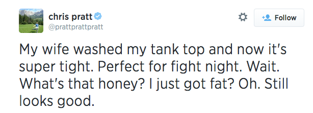 chrisprattawesomesource:  Chris Pratt tweets (Part 1) 