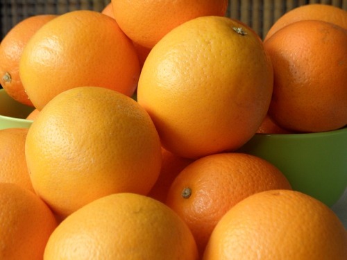 Orange: Which came first, the colour or the fruit? Many languages use the same word (or derived words) for both the fruit and the colour, such as English, Italian, German, Spanish,  Greek, Polish, Arabic, Tagalog and Mandarin. Logically, it makes sense