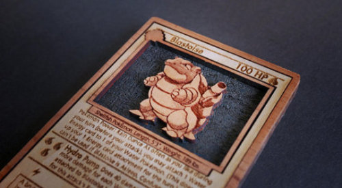 Porn Pics retrogamingblog: Wood-carved Pokemon Cards
