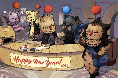 The new year’s card for the 2021 exchange + accompanying stickers.