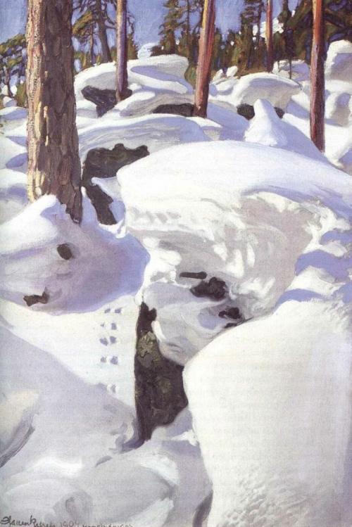 artist-akseli-gallen-kallela: The Lair of the Lynx, 1906, Akseli Gallen-Kallelahttps://www.wikiart.o