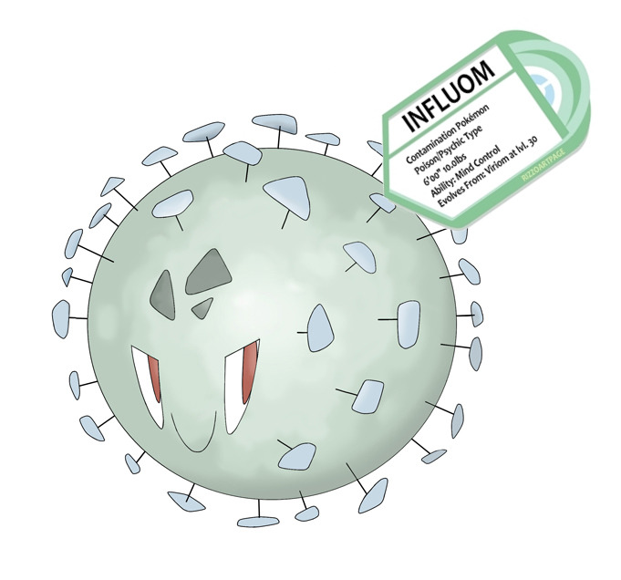 fantasticfakemon:  Very original idea for a Pokemon based on a virus! Viriom —&gt;