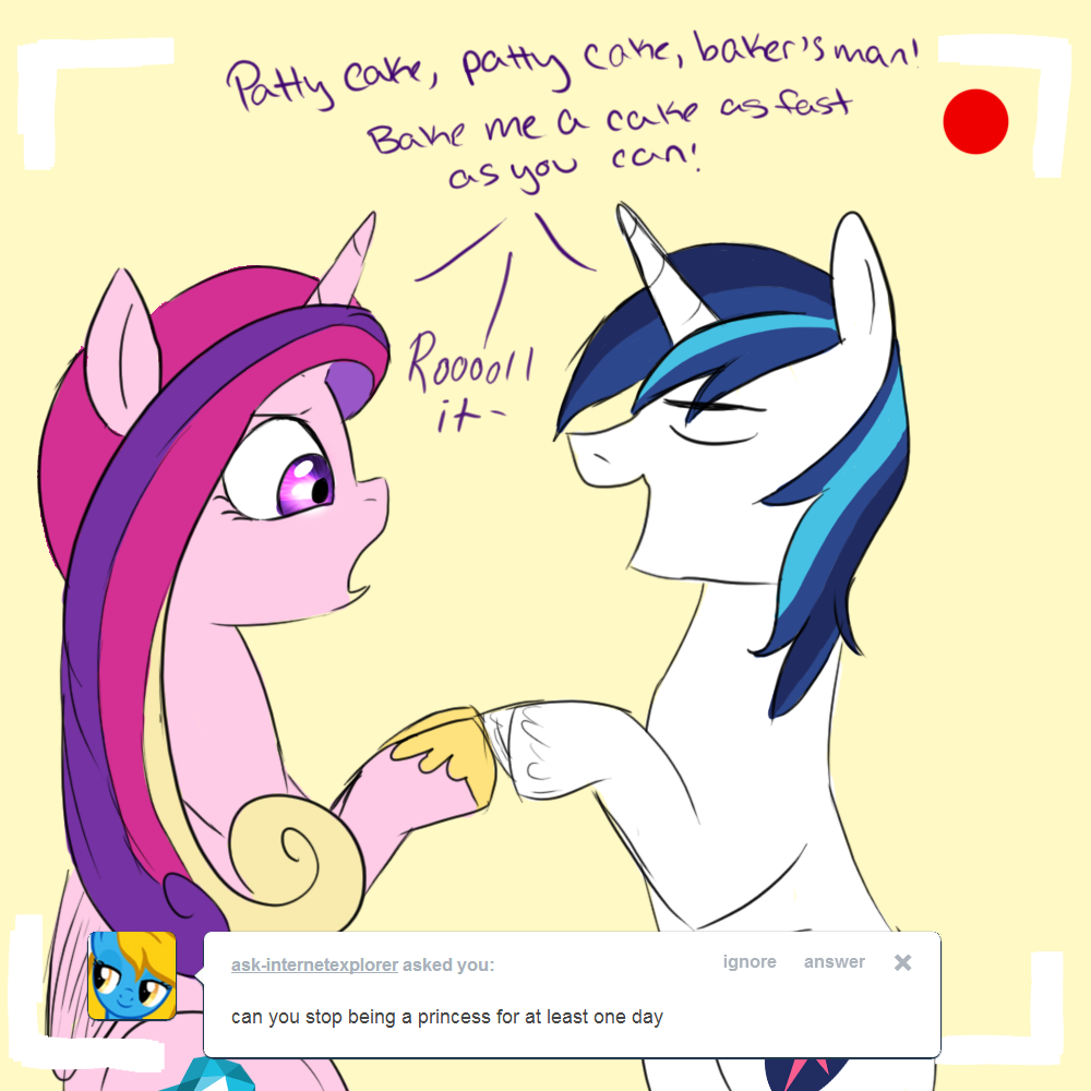 ask-cadance:  I don’t see why we didn’t just do my version of “patty cake”