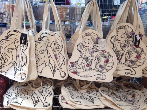 Ariel and Rupunzel tote bags