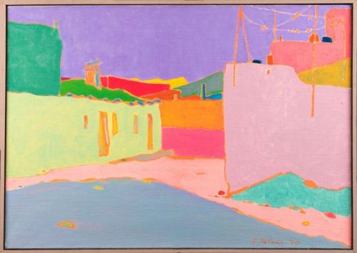 amare-habeo: Francis Pellerin (French, 1915-1998) Landscape of Spain, purple sky, 1975  Acrylic