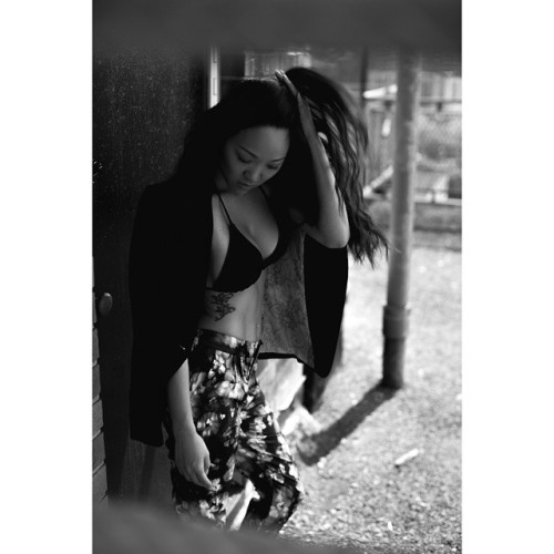 thekylagray:  #PDBYM #kylagray #teamkyla #blackandwhite #model #asian #bikini #rooftop
