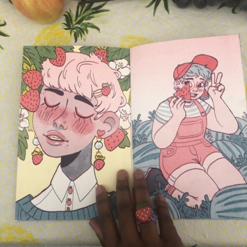 Fruitful Bliss first edition! A 16 paged 3 colored riso fashion zine I did for my sophomore illustra