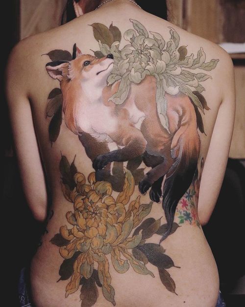 ig: kubrickgood back;chrysanthemum;flower;fox;neotrad