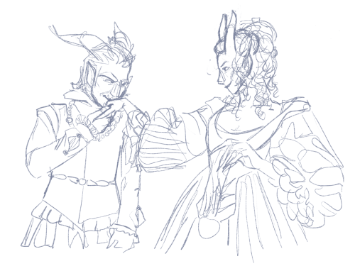 a bunch of old sketches while watching the musketeers, related to my Queen and Consort idea. I loved