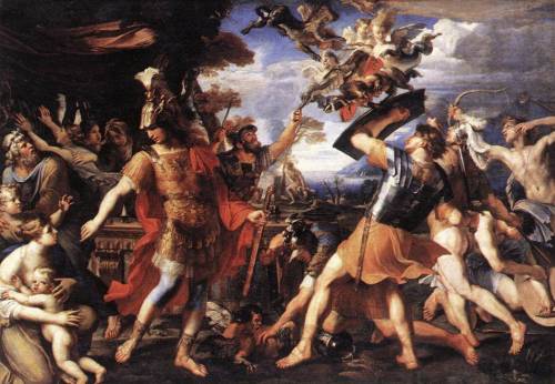 centuriespast: PERRIER, François Aeneas and his Companions Fighting the Harpies 1646-47 Oil o