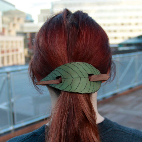 Statement-Making Barrettes Modeled After Real Fall LeavesOne day soon, it’ll finally feel like