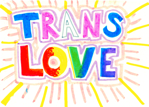 cookpot: dog-teeth: header to a journal entry about being t4t [id: The words “Trans Love&rdquo