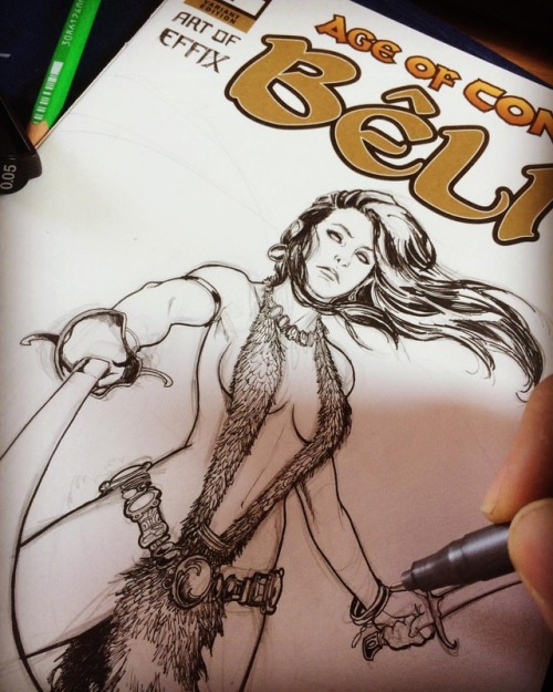 « Belit » i try my first artwork on the cover blank of #belit from @marvel #ink #conan #comics #cov