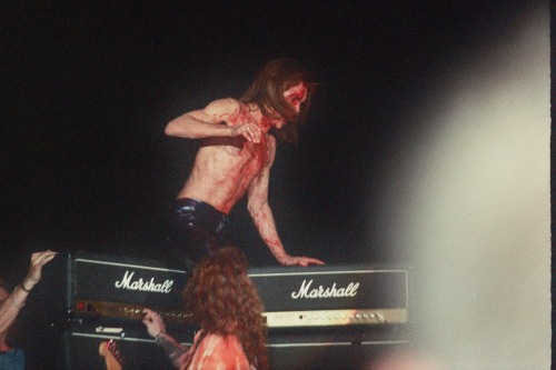 theunderestimator-2:Iggy Pop covered in blood during his wild performance at the “Rock Of Gods” fest