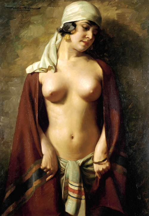 podsteklom:Восточная красавица (Oriental nude). Ганс Хассентуфель (Hans Hassenteufel), (1887-1943) H