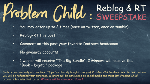 problemchild-zine:SWEEPSTAKE! Interested in some Dadzawa and Deku content? Want a chance to win a fr