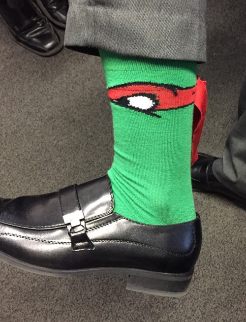 ….and so, I’m at work and my boy is showing off his ninja turtle suck.