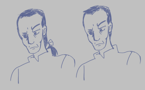 week old doodle of saltz with and without a ponytail! why’d i forget to post this treasure?