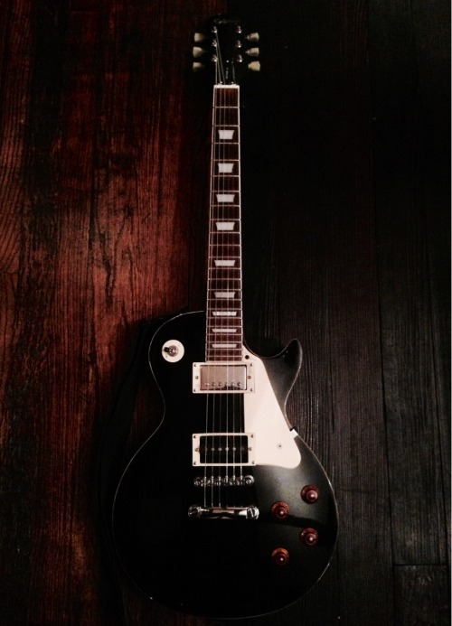 iamnathanieldanger:  The family (though not everyone).  Second acoustic is a 1960s Silvertone with the humbucker I from the Les Paul jury rigged into it.