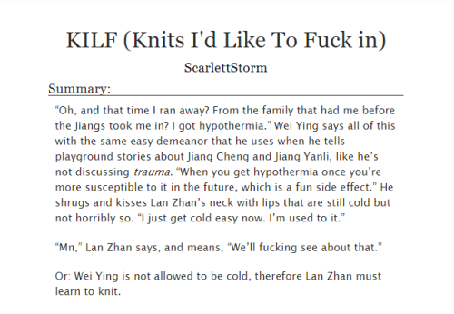 scarlettohairdye:scarlettohairdye:scarlettohairdye:NEW FIC!KILF (Knits I’d Like To Fuck in)Side stor