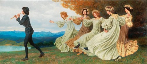 catonhottinroof:Maximilian Lenz (1860-1948)Autumn Gold, 1905 / Old song, 1905 / A World, 1899 / A So