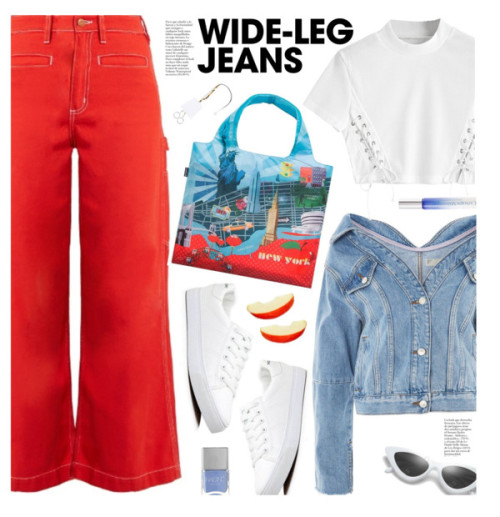 Flare Up: Wide-Leg Jeans (casual) by beebeely-look featuring a nail polish ❤ liked on PolyvoreCroppe