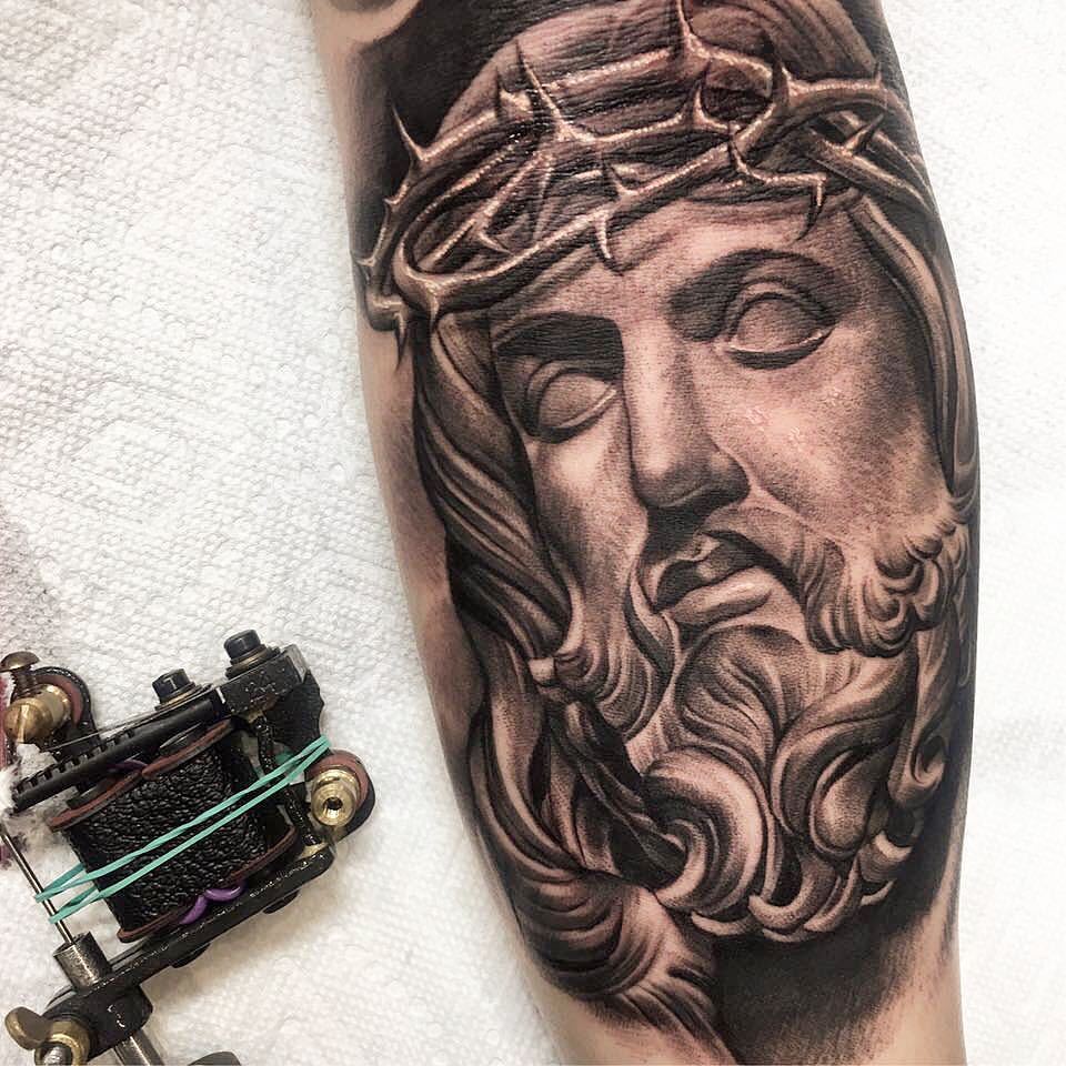 bernini jesus  Portfolio Tags  Jason Barletta  NYC Tattoo Artist