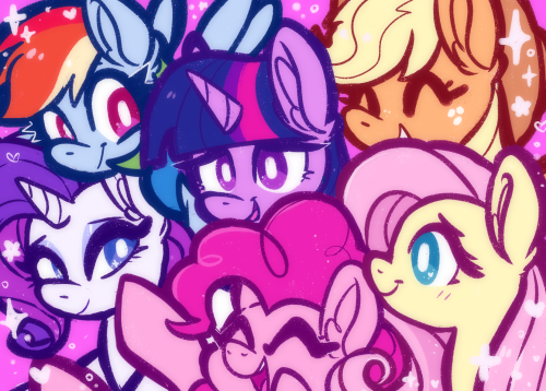 pankekie:Happy belated anniversary ponies!!  🎉