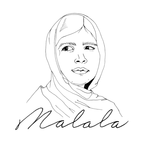 lunapicolitruffautillustration:Malala Yousafzai gif ©luna picoli-truffaut