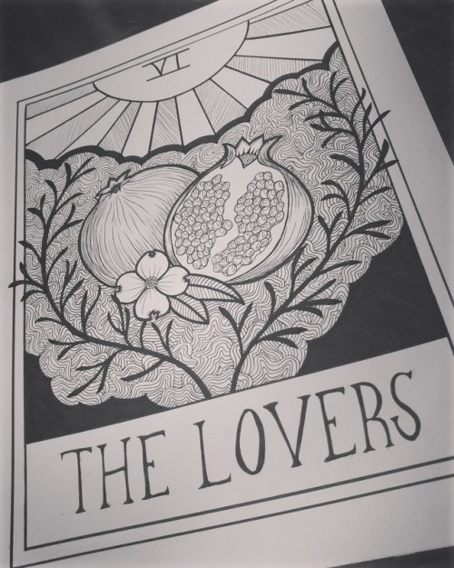 inkandimpatience:Finished another card for my tarot series: VI - The Lovers!