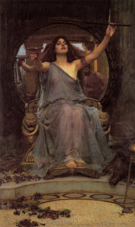 artist-waterhouse: Circe Offering the Cup to Ulysses, 1891, John William WaterhouseMedium: oil,canva