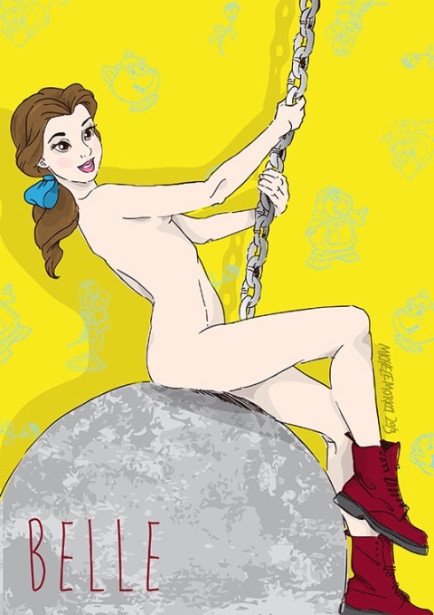 Disney princesses as miley cyrus