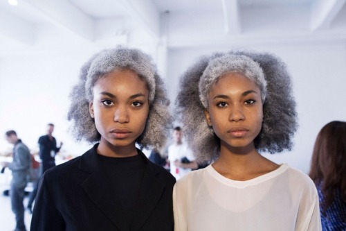 yunghiu:  modelsandstuff:  Backstage at Thom Browne SS14 by Victoria Will  their hair is beautiful 