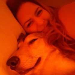 Little Boo smiles in her sleep&hellip;. Always wonder what ahe is dreaming about. #dogdreams #happydog #adoptdontshop #ladystellaboo by londonandrews