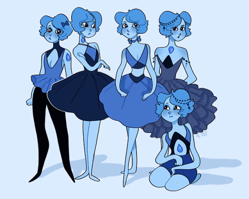 alexandriaellisart:blue girls 