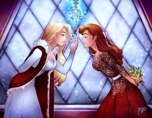 ice-bjorn:Elsa beat her to it ;)  Elsanna Day 2: Whispers/Kisses