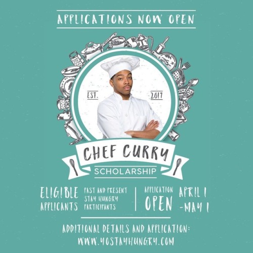 My homie @syreetagates and I are proud to announce the 2nd year of @yostayhungry’s #CHEFCURRYSCHOLARSHIP 👨🏾‍🍳 in honor of our brotha from anotha motha, Terrell Curry (@currythechef)! Last year, we had the immense privilege of awarding our 1st...