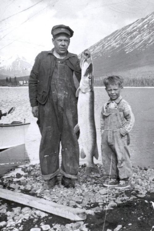 Growing up with fish and fishing, Lake Clark, date unknown. Via