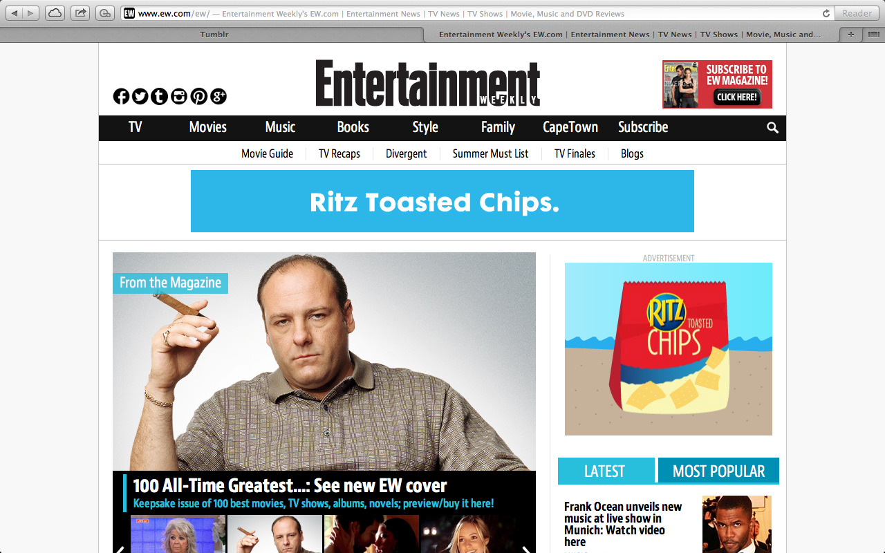 alteregoem:
“ Entertainment Weekly has a new website design.
”
DO YOU LIKE US CHECK BOX YES OR NO
