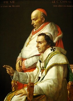 Portrait of Pope Pius VII. and Cardinal Caprara.