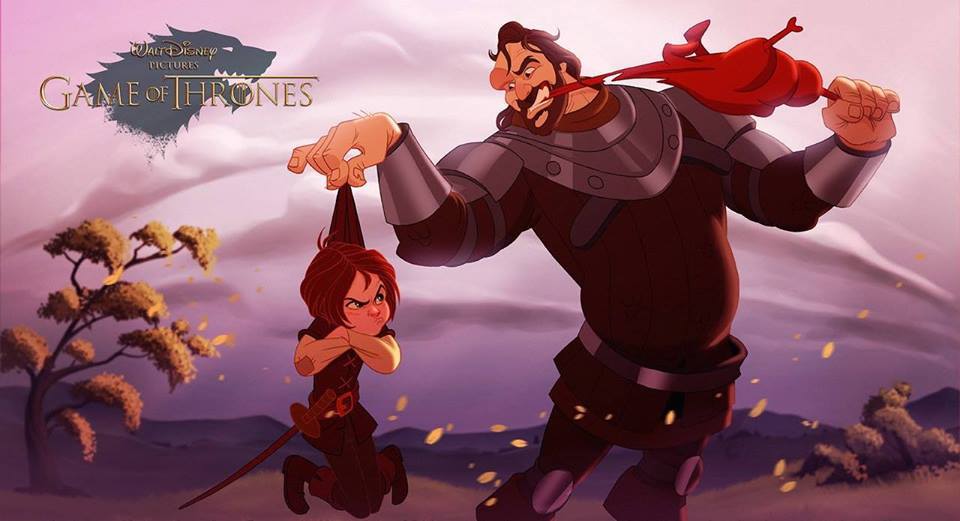 picandscroll:  Arya &amp; The Hound &ldquo;Clegane and Stark&rdquo; by