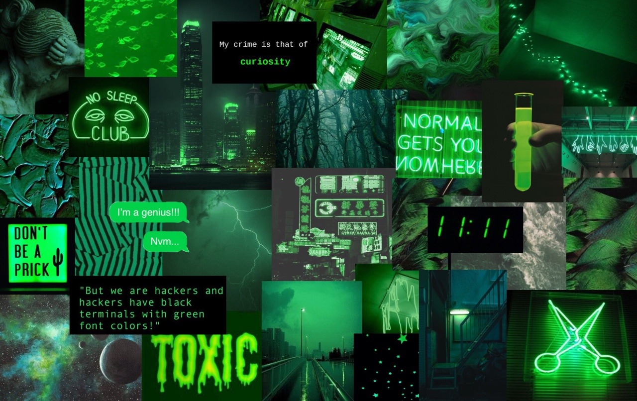 Aleatoire Here Are Two Green Collage Wallpapers I Made One